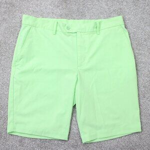 J. Lindeberg Vent Shorts Mens 32 Bright Green 9" Golf Poly Stretch Flat Front